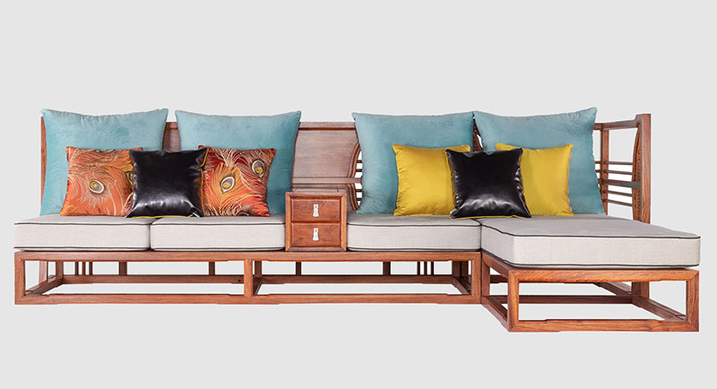筠连中式家居装修实木沙发组合家具效果图